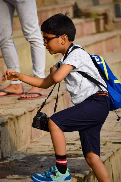 Nueva Delhi India Marzo 2020 Niños Con Tradiciones Indias Durante — Foto de Stock