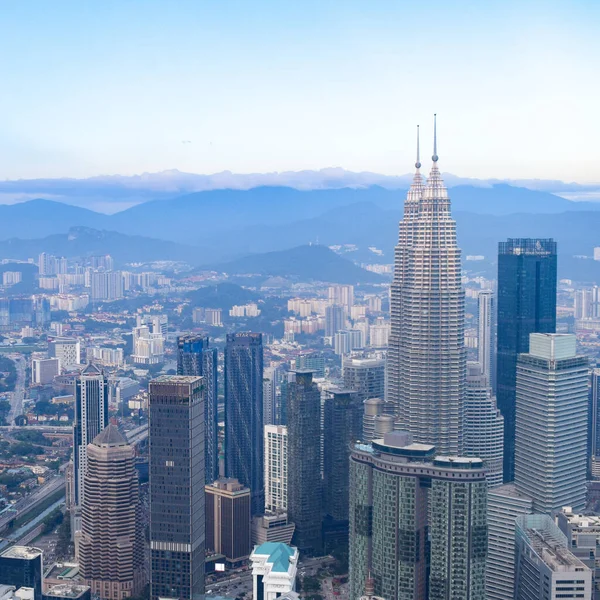 Stadtbild Von Kuala Lumpur Mit Ikonischen Gebäuden Wie Dem Petronas — Stockfoto