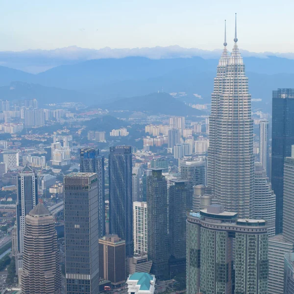 Stadtbild Von Kuala Lumpur Mit Ikonischen Gebäuden Wie Dem Petronas — Stockfoto