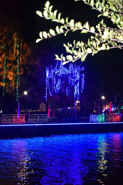 Vista Del Río Malaca Por Noche Lugar Popular Vida Nocturna —  Fotos de Stock