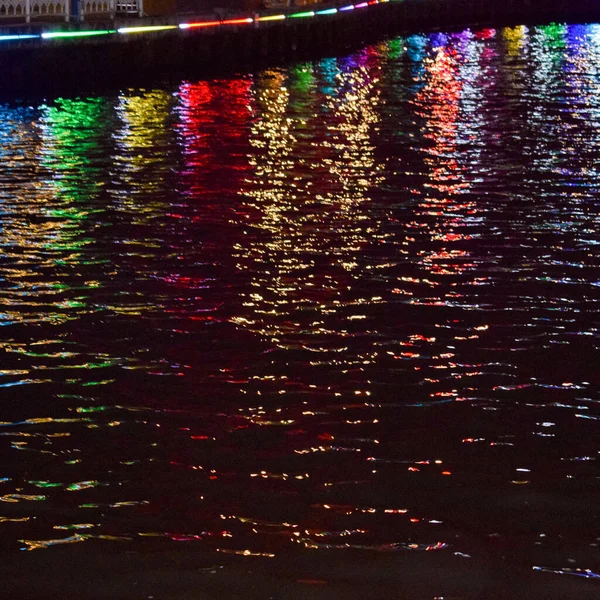 Blick Auf Den Malacca River Bei Nacht Ein Beliebtes Ausgehviertel — Stockfoto