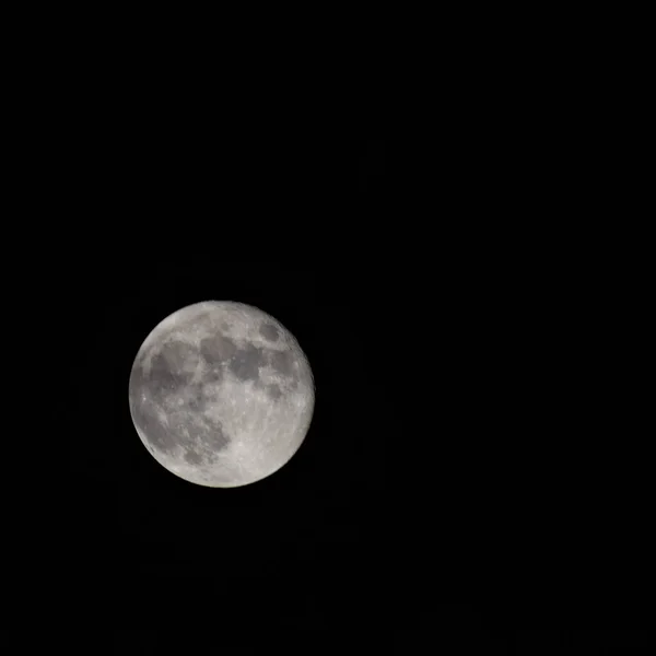 Gece Gökyüzünde Dolunay Karanlık Gecede Gökyüzünde Büyük Süper — Stok fotoğraf