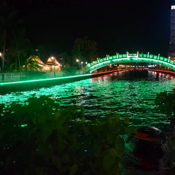 View Malacca River Night Popular Nightlife Spot Bars Music Which — Stock Photo, Image