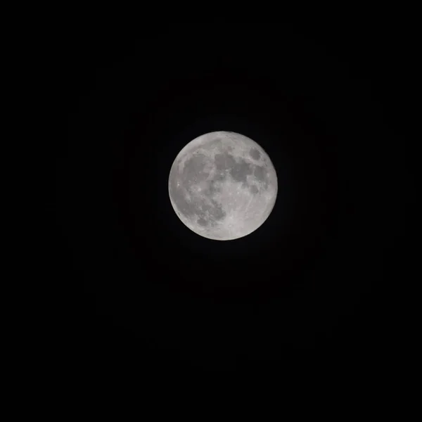 Lua Cheia Céu Noturno Grande Super Lua Céu Durante Noite — Fotografia de Stock