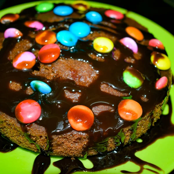 Gâteau Chocolat Base Fruits Secs Raisins Secs Noix Cajou Amandes — Photo