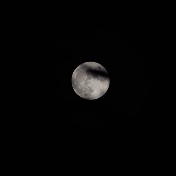 Gece Gökyüzünde Dolunay Karanlık Gecede Gökyüzünde Büyük Süper — Stok fotoğraf