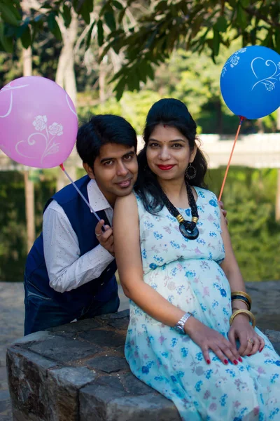 Nova Deli Índia Março 2020 Maternidade Atirar Pose Para Acolher — Fotografia de Stock