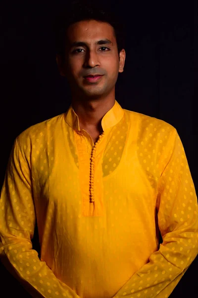 New Delhi India  March 30 2020 - Man portrait, smart casual man, confident handsome man inside studio Delhi India, Indian male Model indoor studio photo shoot