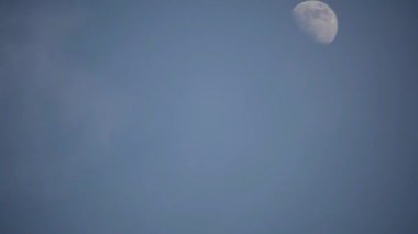 Moon Timelapse, Stock zamanaşımı: Dolunay karanlık gökyüzünde yükseliyor, gece vakti. Dolunay zamanı, gece karanlığında karanlık gökyüzünde ay ışığıyla birlikte kaybolur. Yüksek kaliteli beleş video kaydı veya zaman ayarlı