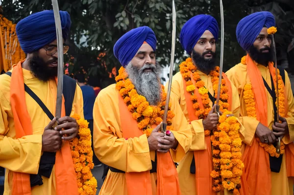 Delhi Indien Oktober 2023 Sikhs Display Gatka Och Kampsport Årliga Stockbild