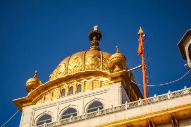Altın Tapınak içindeki mimari detaylarının görüntüsü - Amritsar 'daki Harmandir Sahib, Punjab, Hindistan' daki ünlü Hint sih simgesi, Altın Tapınak, Amritsar, Hindistan 'daki Sihlerin ana mabedi