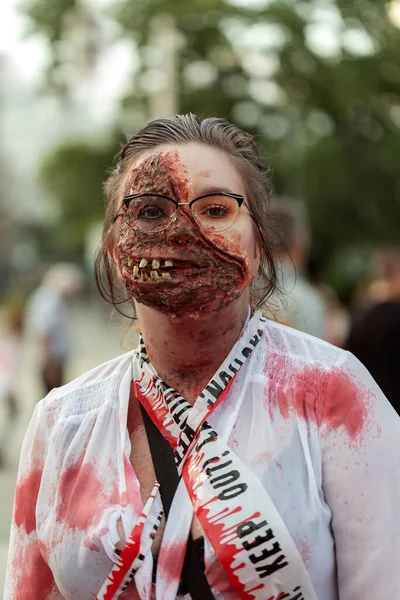 Brno Czech Republic _09_28_2019 Zombie Walk Ceremonial March Death Masks — Stock Photo, Image