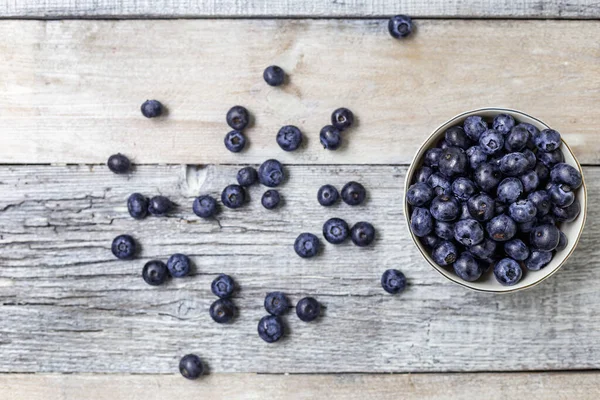 Blueberries White Cup White Wooden Background Concept Healthy Eating Antioxidant — Stock Photo, Image