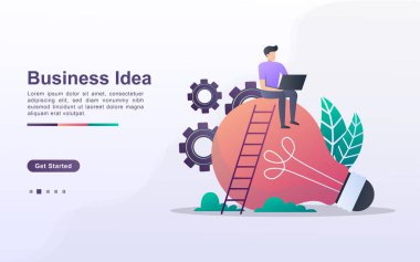 İniş sayfası şablonu iş fikri gradyan etkisi tarzında