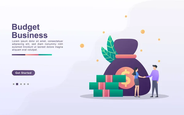 Landing Page Template Von Budget Business Gradienten Effekt Stil — Stockvektor