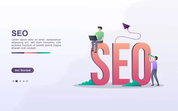 Plantilla Landing Page Seo Estilo Efecto Degradado — Vector de stock