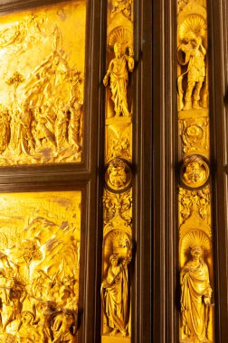 Cennetin kapısı, Ghiberti tarafından, Museu dell 'Opera del Duomo Santa Maria del Fiori, Floransa, Toskana, İtalya 31 Ekim 2012.