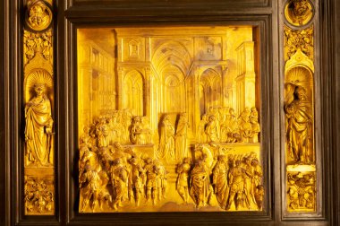 Cennetin kapısı, Ghiberti tarafından, Museu dell 'Opera del Duomo Santa Maria del Fiori, Floransa, Toskana, İtalya 31 Ekim 2012.