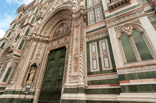 Florence Italy October 2012 Detail Facade Basilica Santa Maria Del — Stock Photo, Image