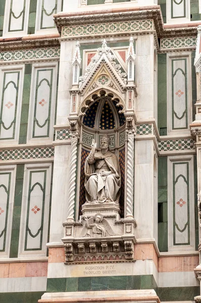 Florence Italy October 2012 Details Facade Basilica Santa Maria Del — Stock Photo, Image