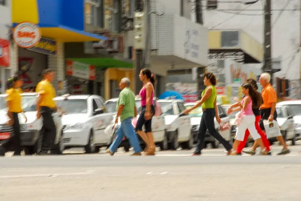 Gente Caminando Reuniéndose Las Calles Joo Pessoa Paraiba Brasil Diciembre — Foto de Stock