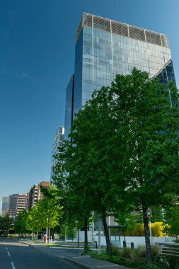 Santiago, Şili 1 Kasım 2015. Las Condes mahallesindeki modern mimari binalar