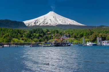 Villarrica volkanı, Pucon, Araucania, Şili.