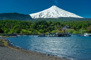 Villarrica volkanı, Pucon, Araucania, Şili.