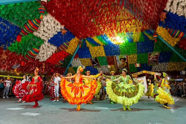 Traditioneller Quadrilha Tanz Volkspark Während Der Juni Feierlichkeiten Campina Grande — Stockfoto