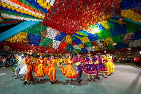 Traditioneller Quadrilha Tanz Volkspark Während Der Juni Feierlichkeiten Campina Grande — Stockfoto