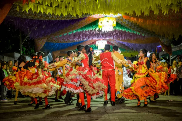 Baile Tradicional Quadrilha Calle Durante Las Festividades Junio Bananeiras Paraiba —  Fotos de Stock