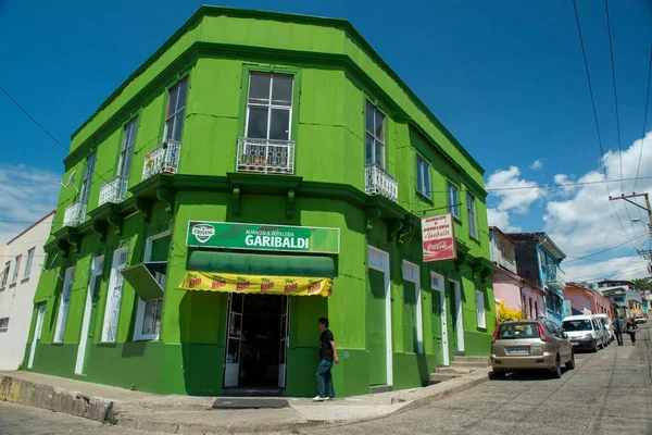 Port Stad Aan Chileense Kust Bekend Zijn Kleurrijke Huizen Die — Stockfoto