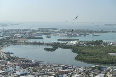 Cartagena das Indias, Bolivar, Kolombiya 17 Şubat 2018. Santa Cruz de la Popa Manastırı 'ndan şehir manzarası.