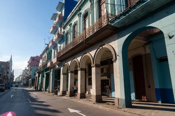 Déco Architecture Coloniale Côtoient Les Façades Anciennes Capitale Cubaine — Photo