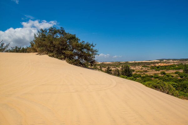 Красивые дюны - главная туристическая достопримечательность этого небольшого городка на северном побережье штата Сеара, Бразилия.