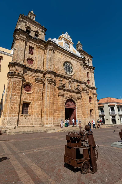 Igreja San Pedro Claver Cartagena Colômbia Fevereiro 2018 — Fotografia de Stock