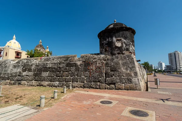 Cartagena Das Índias Bolívar Colômbia Fevereiro 2018 Parede Que Rodeia — Fotografia de Stock