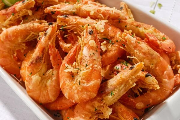 Crispy shrimp in garlic and oil, a traditional snack of Brazilian cuisine.