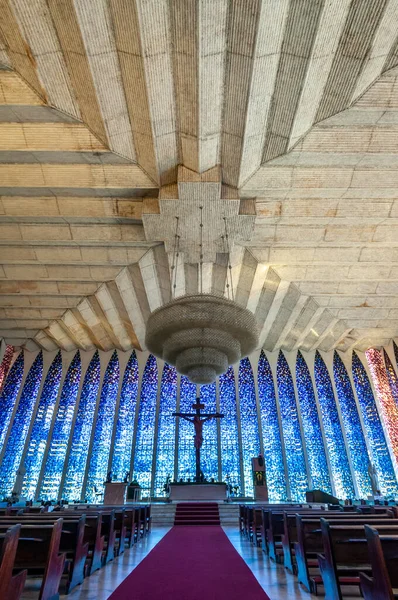 Brasilia Brazil August 2008 Dom Bosco Church Sanctuary Its Blue — Stock Photo, Image