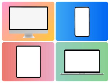 Gradyan Arkaplanda Aygıt Basit Moda Ayarları