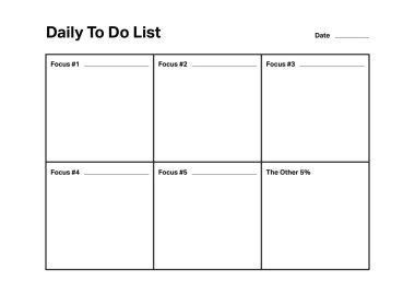 Odaklanma ve Görevlerle Günlük Yapılacaklar Listesi