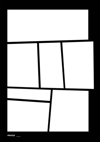 Manga Storyboard Layout Modelli di fumetti Nero — Vettoriale Stock