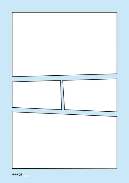 Manga Çizgi Roman Şablonu Mavi