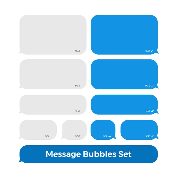 Mensagens de bate-papo Bubbles Icon Set Social Media — Vetor de Stock