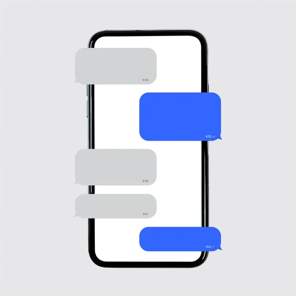 Messenger Mobile Chat Template UI App sociale — Vettoriale Stock