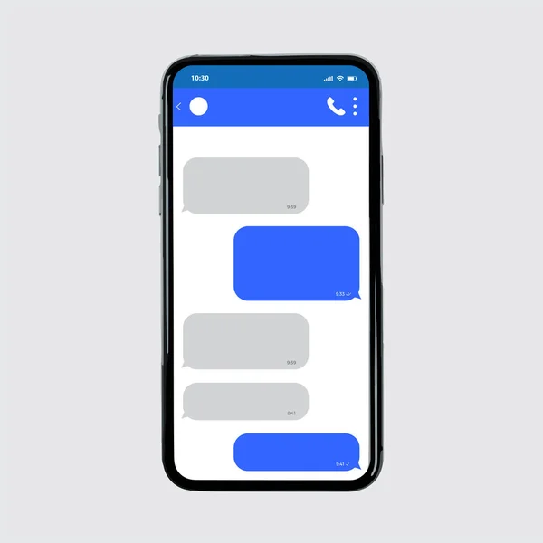 Mager Mobile Chat Template UI Social App — стоковый вектор