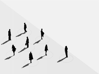 Coronavirüs Covid-19 'u önlemek için Sosyal Mesafe İllüstrasyonu