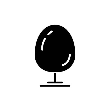 Beyaz arkaplanda siyah düz ağaç simgesi izole edildi. Asgari modern tarz. Vektör illüstrasyonu.