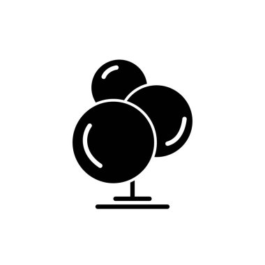 Beyaz arkaplanda siyah düz ağaç simgesi izole edildi. Asgari modern tarz. Vektör illüstrasyonu.