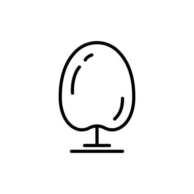 Beyaz arkaplanda çizgi ağacı simgesi izole edildi. Minimalist taslak tarzı. Vektör illüstrasyonu.